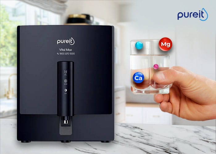 Pureit Vital Pro Mineral RO+MF+UV in-Tank 7 Stage, 7L | Upto 60% Water Saving | Wall mount Water Purifier with FiltraPower technology (Black)