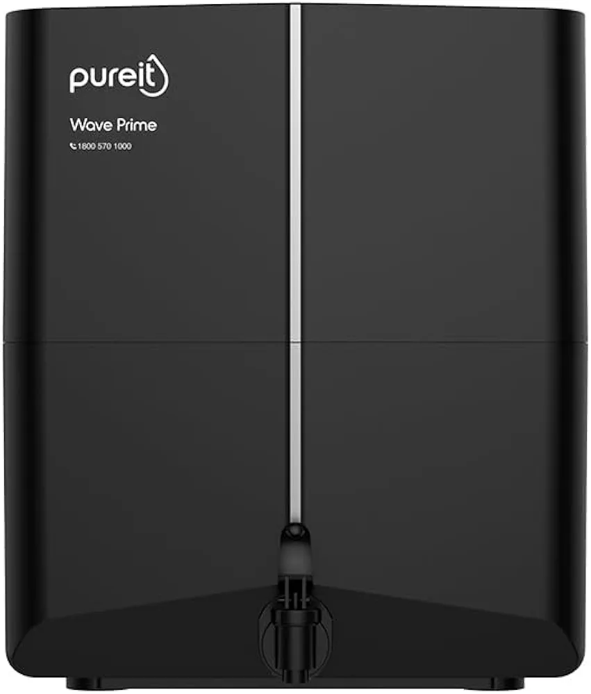 Pureit Wave Prime Water Purifier for Home (Black) with RO+MF Filtration | Water Purifier Filter For Home | Up to 45% Savings | Suitable for Borewell/Tanker/Municipal Supply | 7L Storage