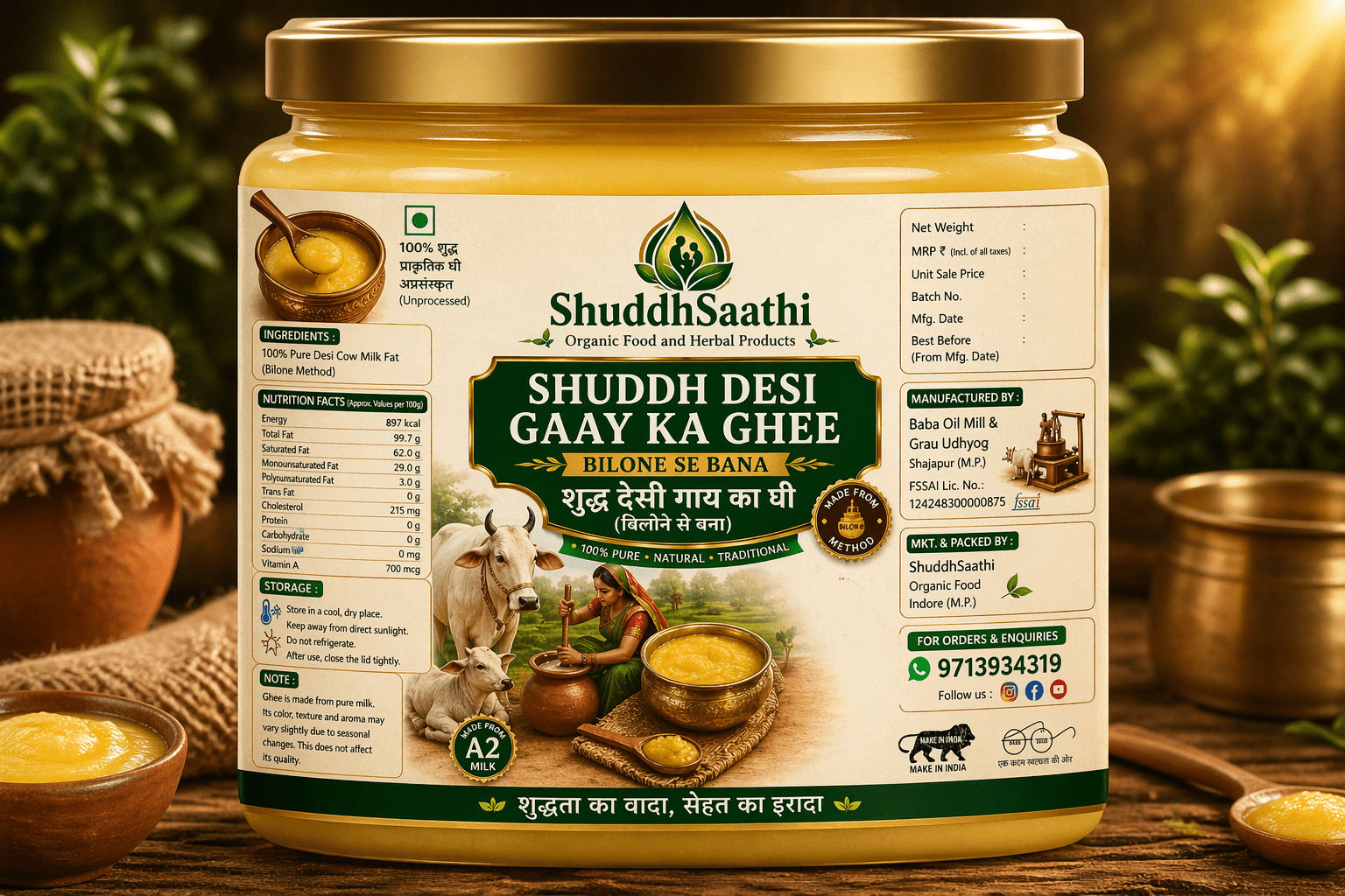 Shuddh desi gaay ka ghee 250gm