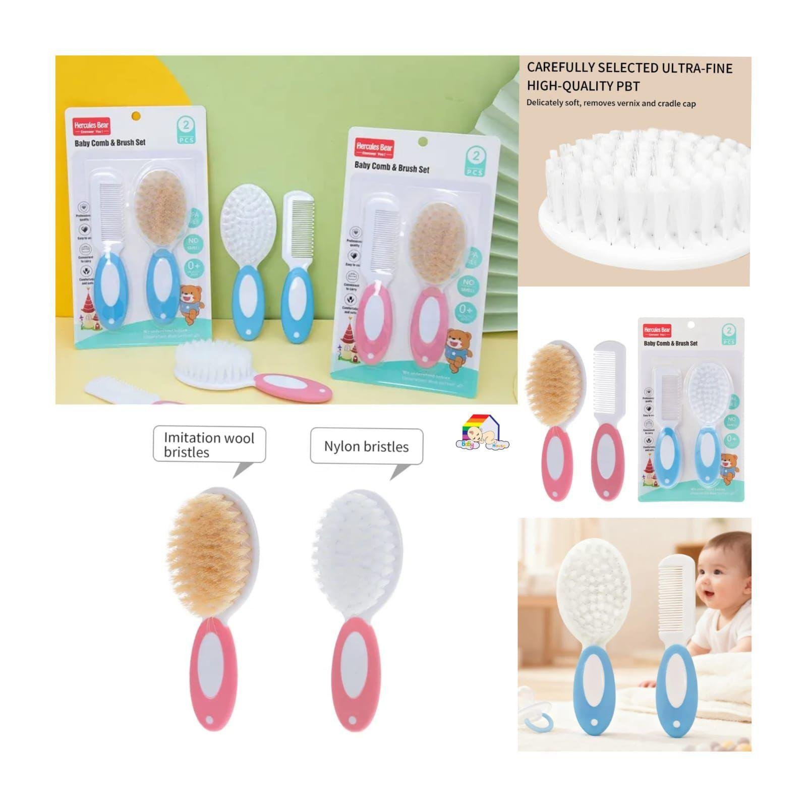 New Born Baby Comb and Brush Set With Soft Bristles 2pc set