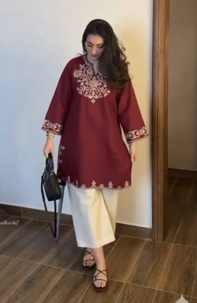 Cotton ambroided cord set kurti length 38 palazo length 40