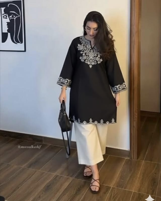 Cotton ambroided cord set kurti length 38 palazo length 40