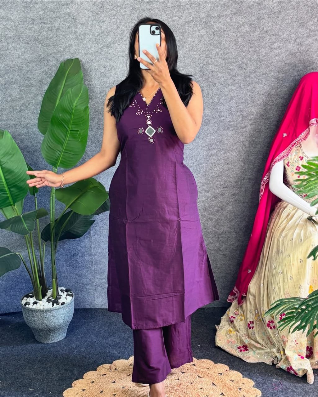 Kurta palazo set. Both side pockets. Kurti length 46