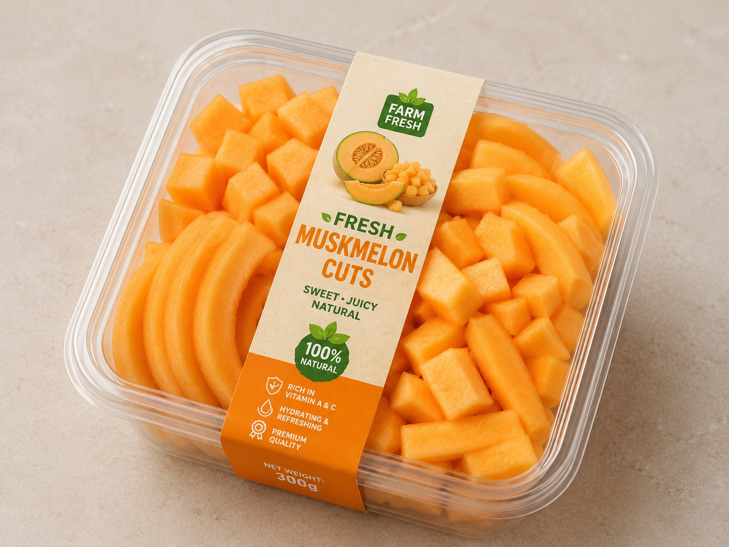 Muskmelon cubes
