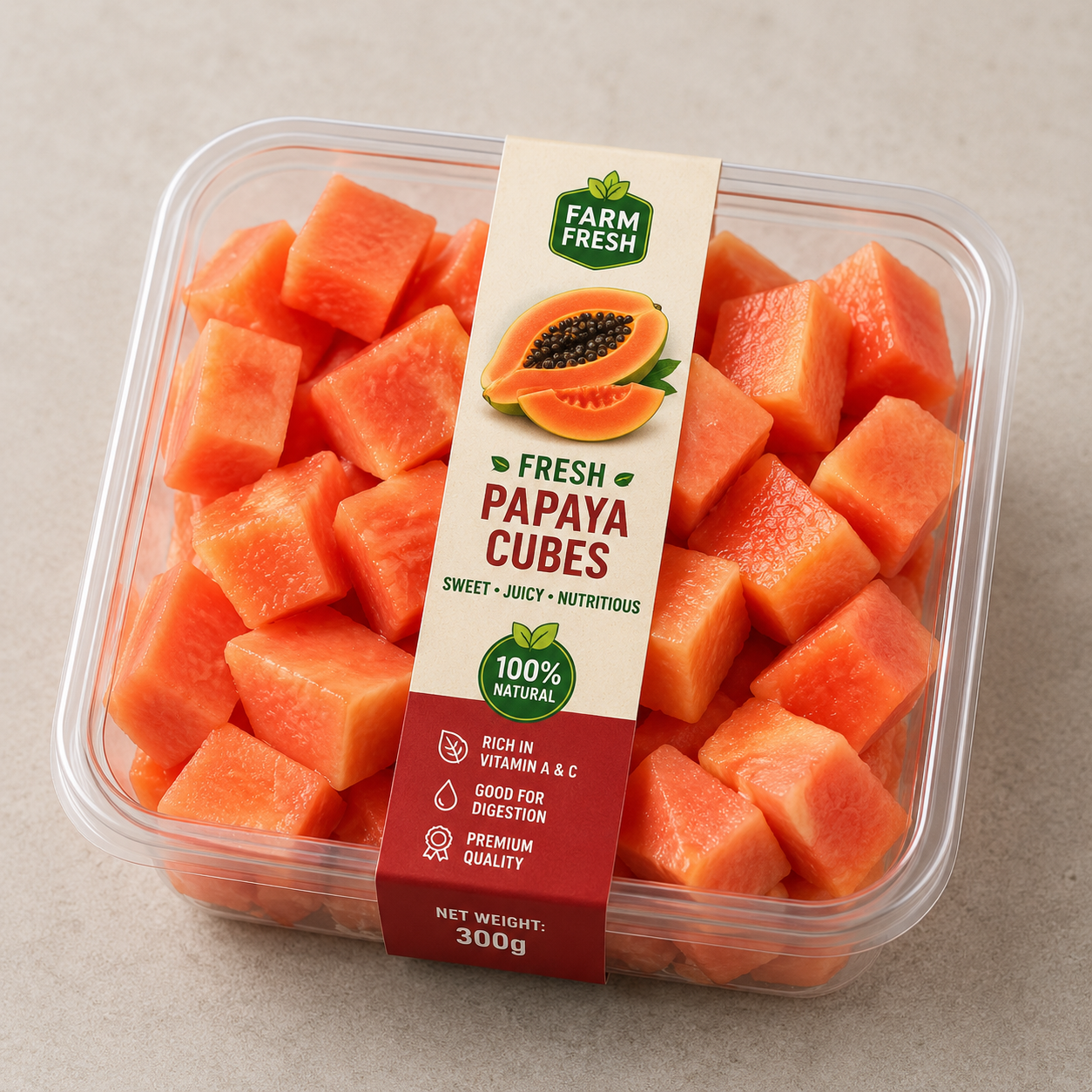 Papaya cubes