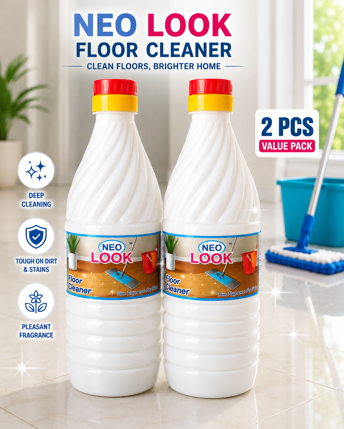 White floor cleaner 2 pcs