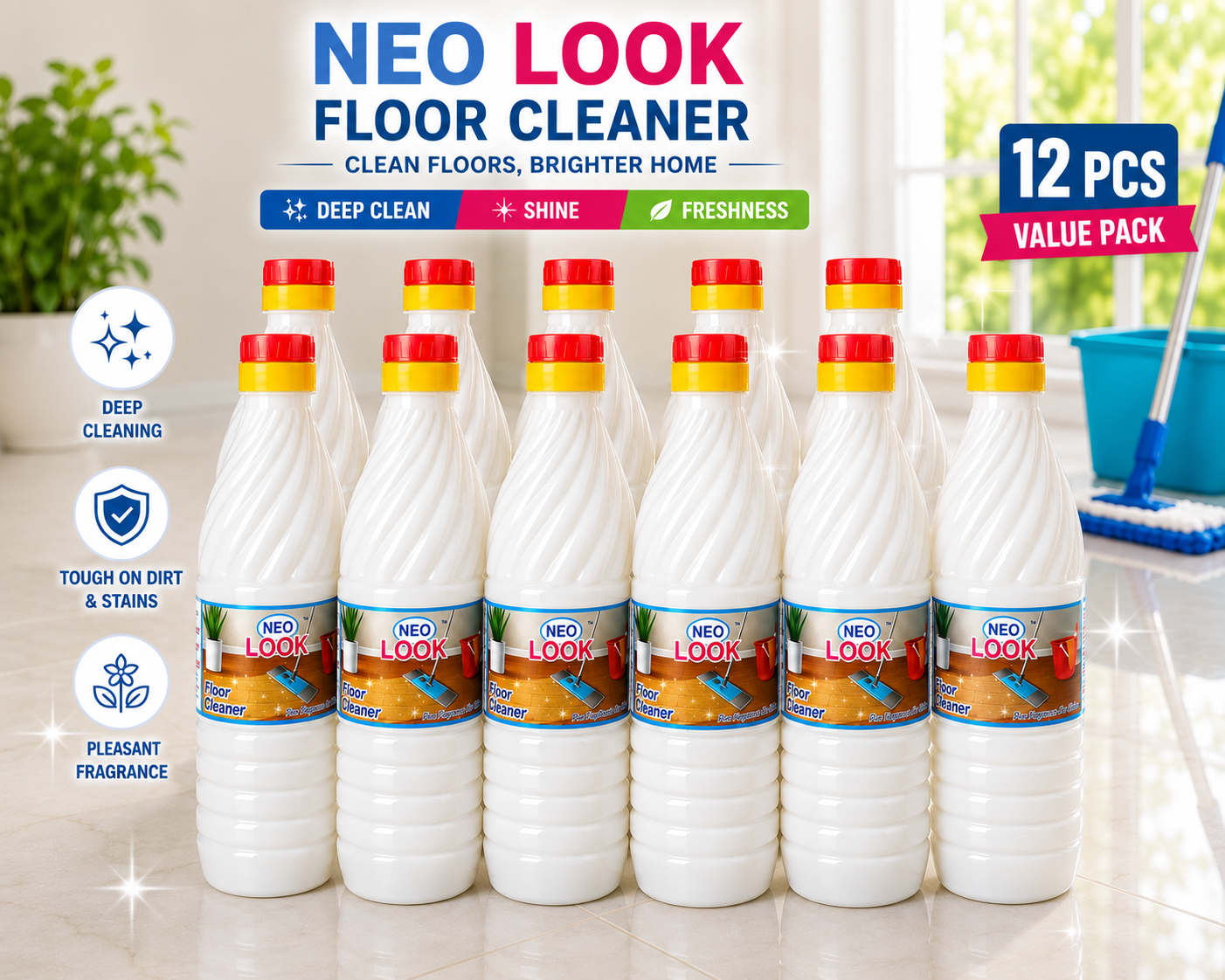 White floor cleaner 12 pcs
